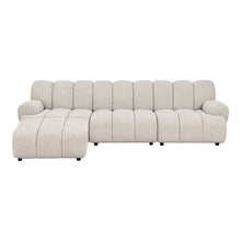 Betty 3,5-Sitzer-Modulsofa mit Pouf links – Sand von Luiva Living