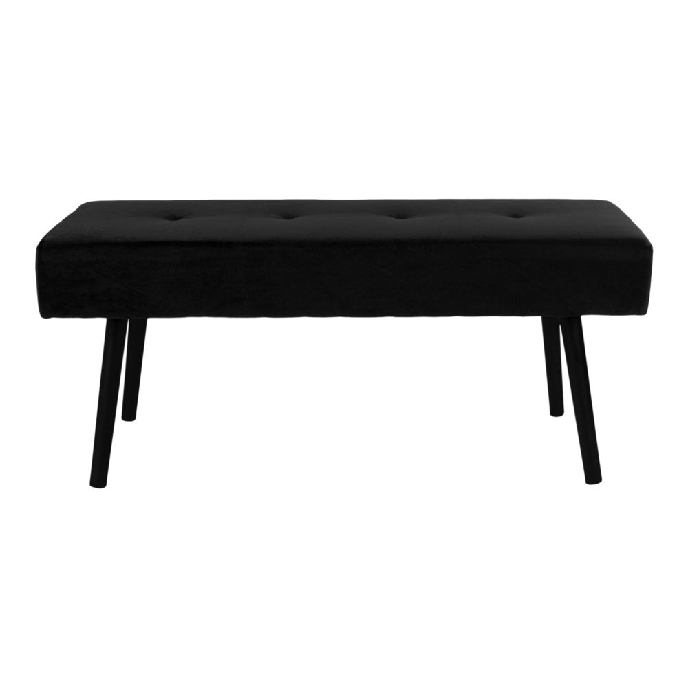 Jasper Sitzbank – Samt Schwarz, Beine Schwarz, 100 × 35 × 44 cm von Luiva Living