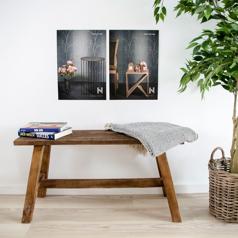 Moa Sitzbank – Teak Natur, 90 × 25 × 45 cm – Ansicht 9