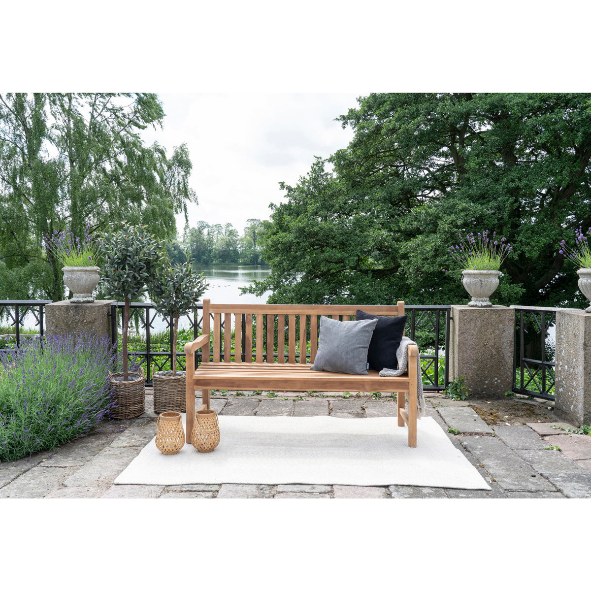 Zita Sitzbank – Teak Natur, 150 × 62 × 92 cm – Ansicht 5