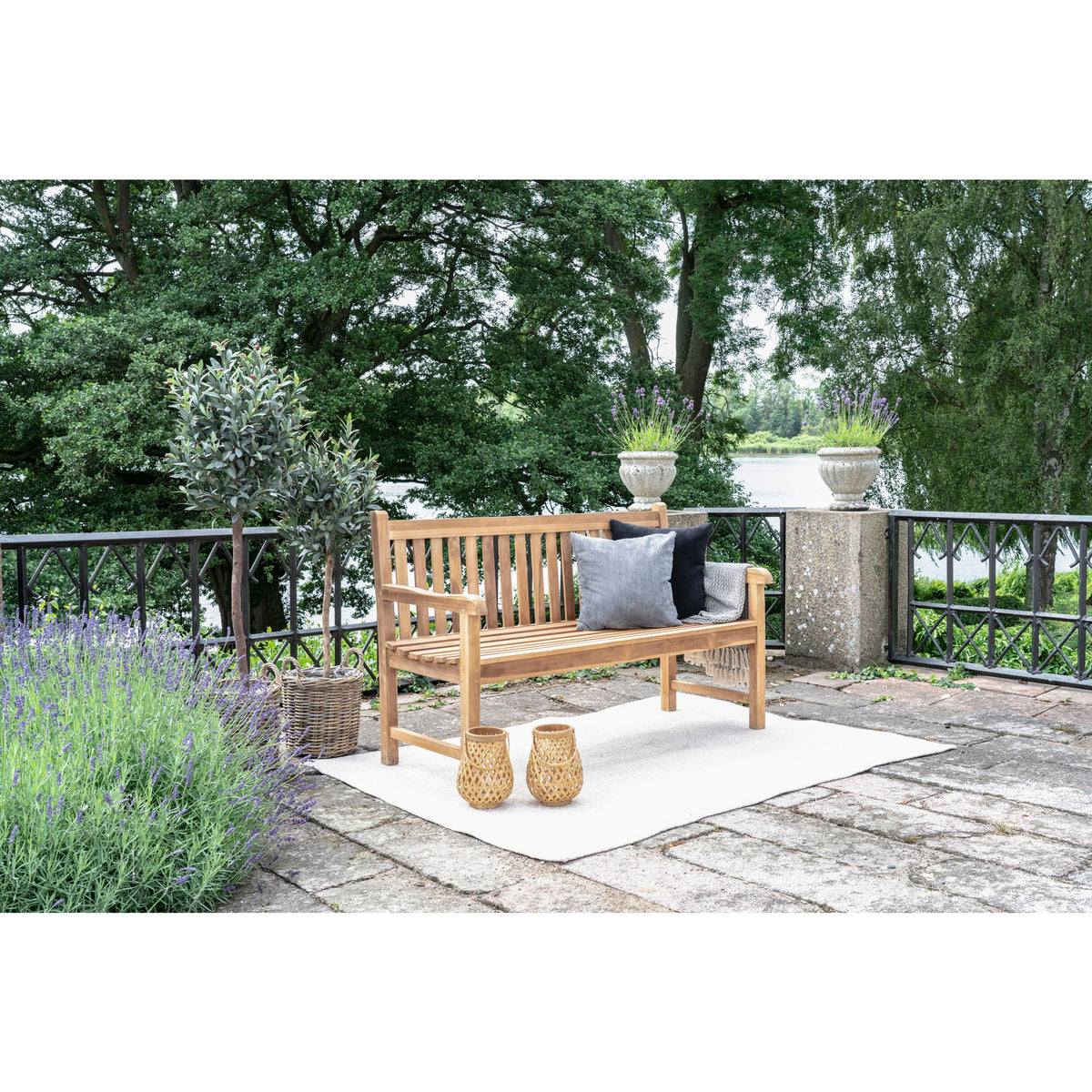 Zita Sitzbank – Teak Natur, 150 × 62 × 92 cm – Ansicht 7