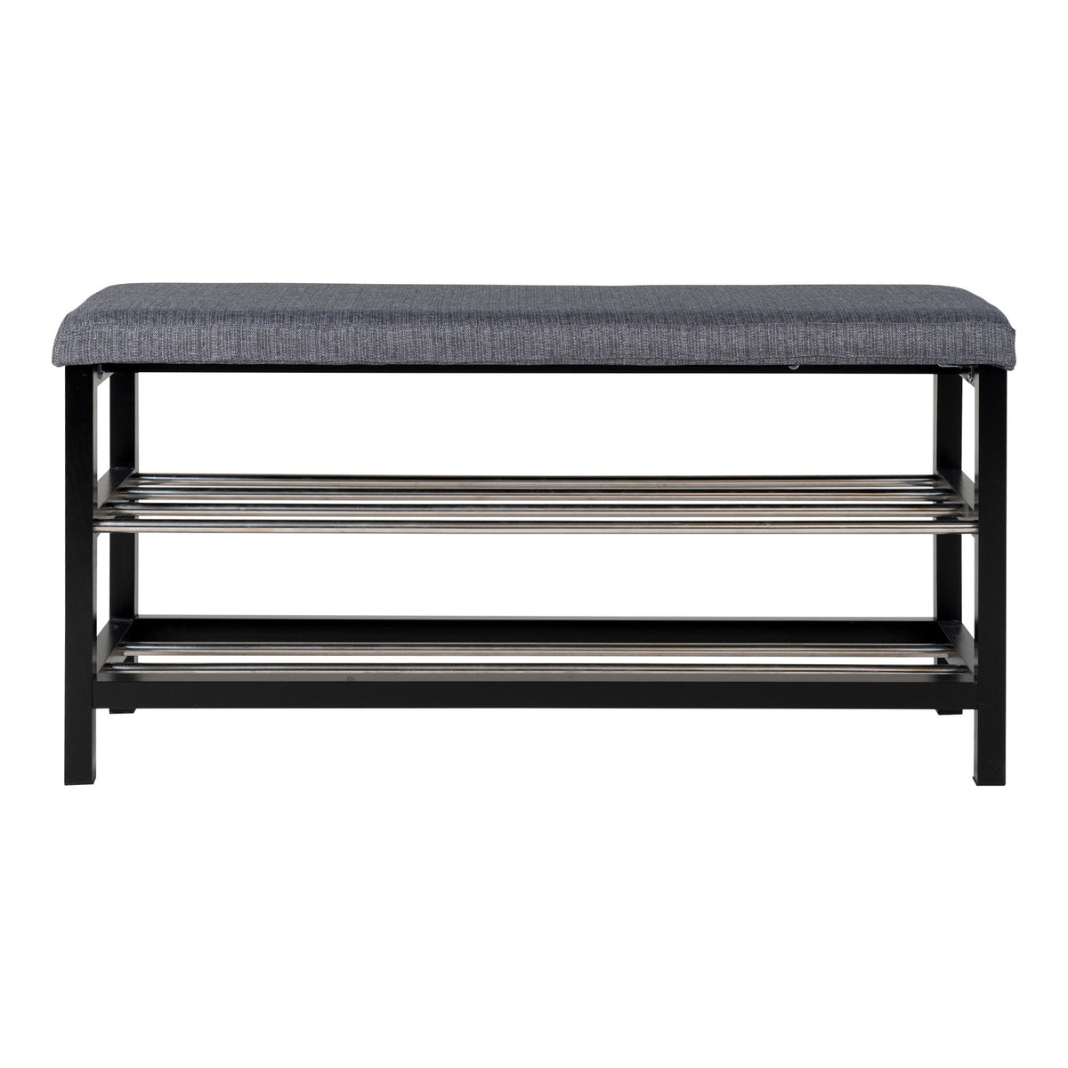 Elsa Sitzbank mit zwei Ablagen – Grau, Beine Schwarz, 100 × 34 × 50 cm – Ansicht 2