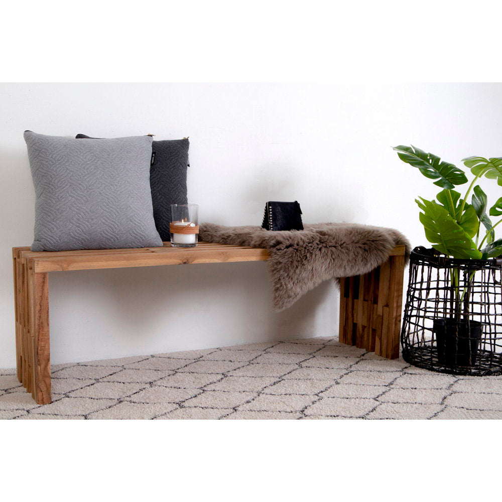 Linn Sitzbank – Teak Natur, 140 × 35 × 48 cm – Ansicht 8