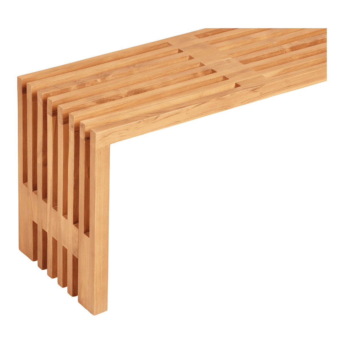 Linn Sitzbank – Teak Natur, 140 × 35 × 48 cm – Ansicht 4