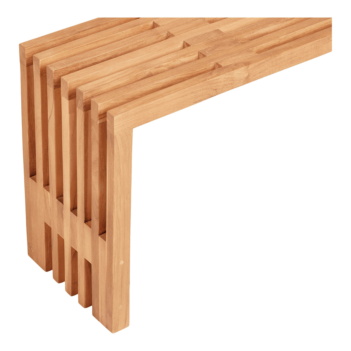 Linn Sitzbank – Teak Natur, 90 × 30 × 49 cm – Ansicht 4