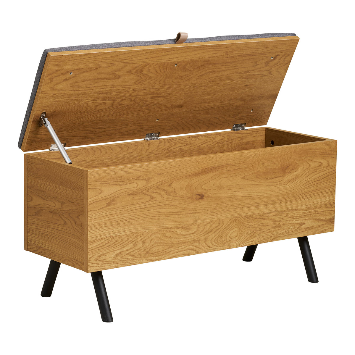 Simon Sitzbank mit Stauraum – Eichenoptik Natur, 92 × 33 × 48 cm – Ansicht 4
