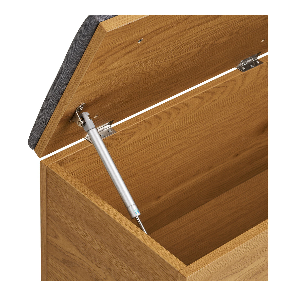Simon Sitzbank mit Stauraum – Eichenoptik Natur, 92 × 33 × 48 cm – Ansicht 8
