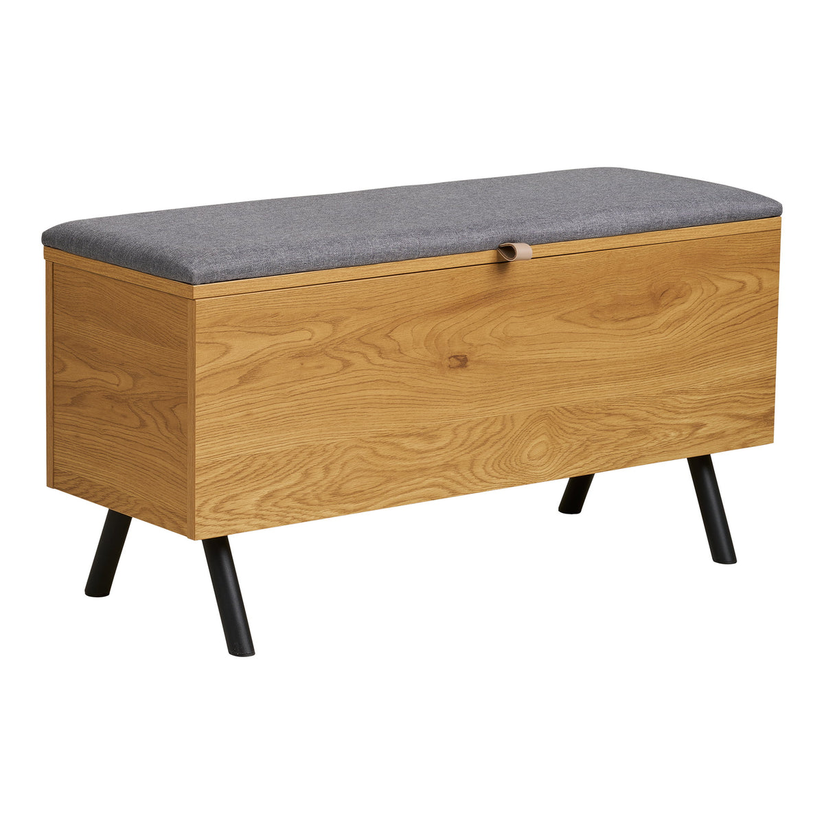 Simon Sitzbank mit Stauraum – Eichenoptik Natur, 92 × 33 × 48 cm von Luiva Living
