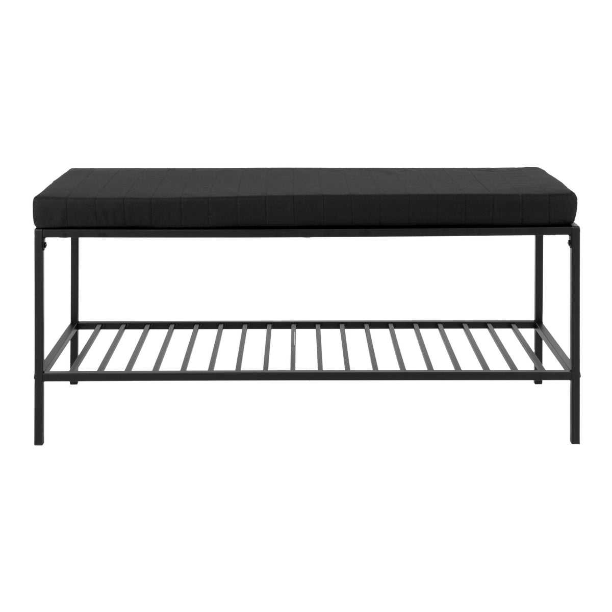 Sami Sitzbank mit Ablage – Schwarz, Beine Schwarz, 100 × 36 × 48,5 cm – Ansicht 2