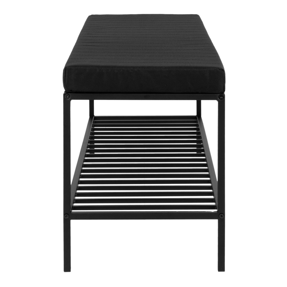 Sami Sitzbank mit Ablage – Schwarz, Beine Schwarz, 100 × 36 × 48,5 cm – Ansicht 3