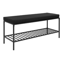 Sami Sitzbank mit Ablage – Schwarz, Beine Schwarz, 100 × 36 × 48,5 cm von Luiva Living