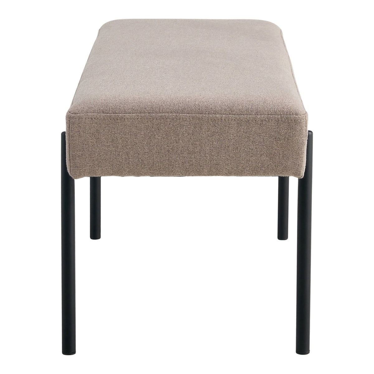 Eira Sitzbank – Stoff Steingrau, Beine Schwarz, 100 × 36 × 42,5 cm – Ansicht 3