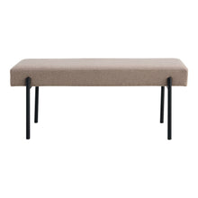 Eira Sitzbank – Stoff Steingrau, Beine Schwarz, 100 × 36 × 42,5 cm von Luiva Living