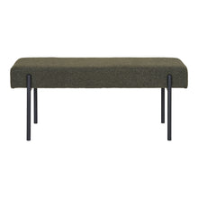 Eira Sitzbank – Bouclé Dunkelgrün, Beine Schwarz, 100 × 36 × 42,5 cm von Luiva Living