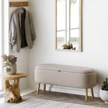 Mads Sitzbank mit Stauraum – Bouclé Beige, 95 × 37 × 45 cm – Ansicht 10