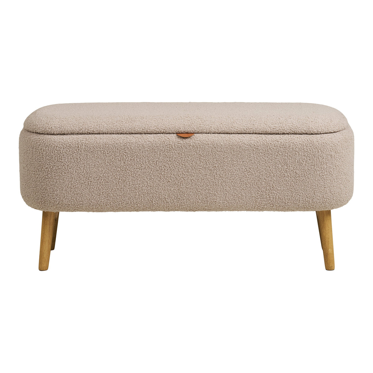 Mads Sitzbank mit Stauraum – Bouclé Beige, 95 × 37 × 45 cm – Ansicht 2