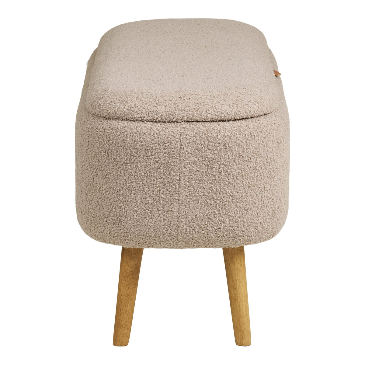 Mads Sitzbank mit Stauraum – Bouclé Beige, 95 × 37 × 45 cm – Ansicht 6
