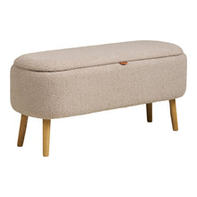 Mads Sitzbank mit Stauraum – Bouclé Beige, 95 × 37 × 45 cm von Luiva Living