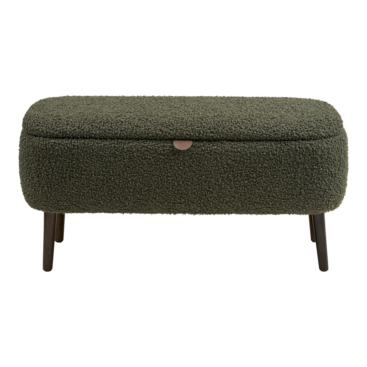 Mads Sitzbank mit Stauraum – Teddystoff Grün, 95 × 37 × 45 cm – Ansicht 2
