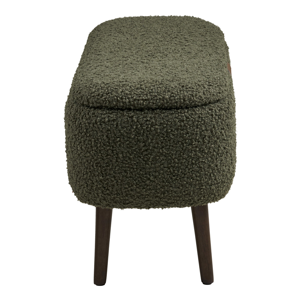 Mads Sitzbank mit Stauraum – Teddystoff Grün, 95 × 37 × 45 cm – Ansicht 6
