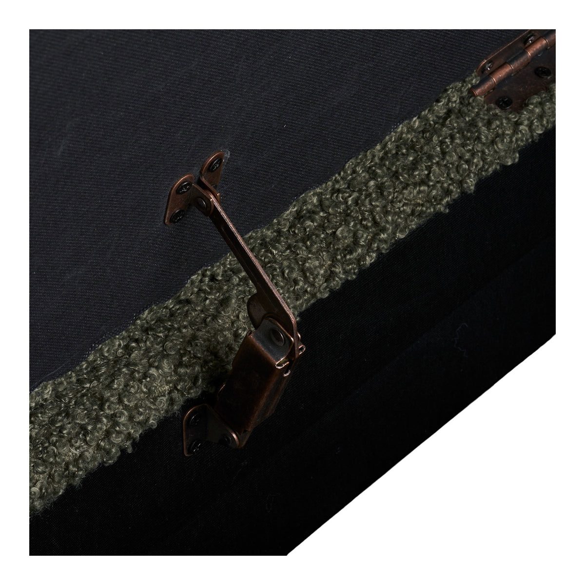 Mads Sitzbank mit Stauraum – Teddystoff Grün, 95 × 37 × 45 cm – Ansicht 9