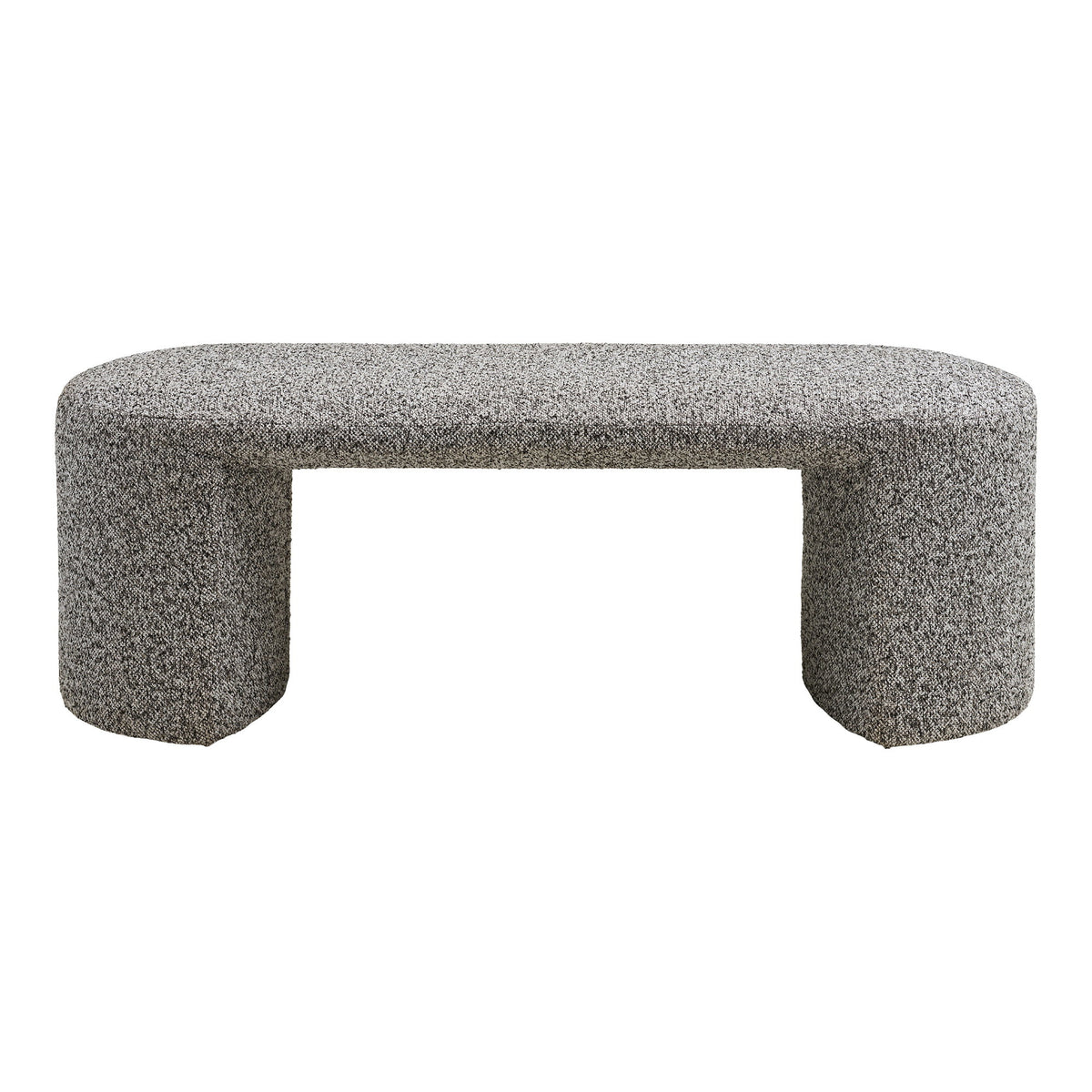 Cosmo Sitzbank – Bouclé Schwarz/Weiß, 120 × 45 × 44 cm – Ansicht 2