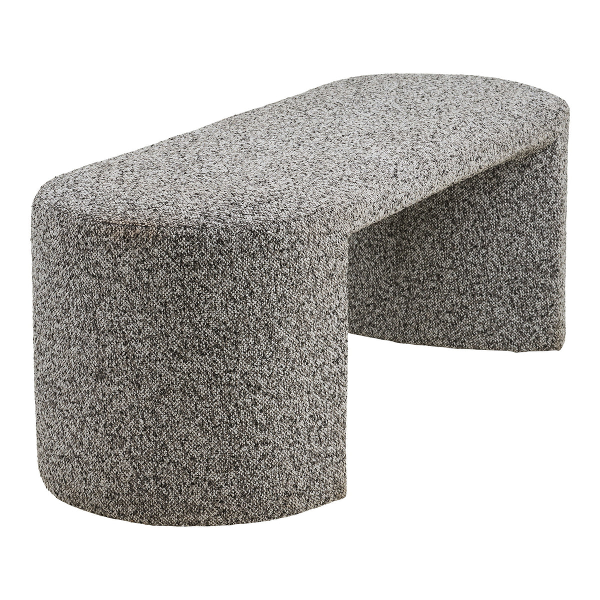 Cosmo Sitzbank – Bouclé Schwarz/Weiß, 120 × 45 × 44 cm – Ansicht 3