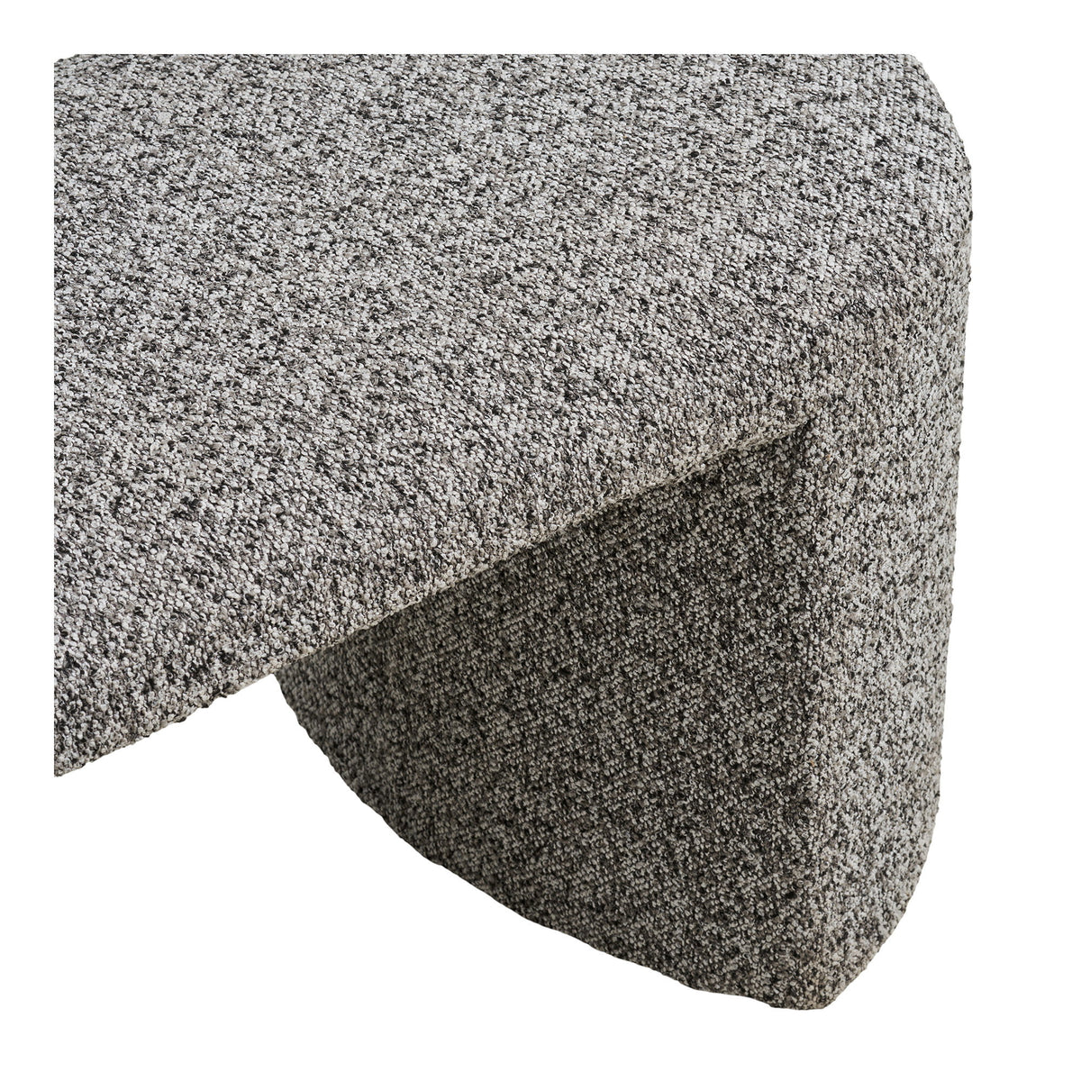 Cosmo Sitzbank – Bouclé Schwarz/Weiß, 120 × 45 × 44 cm – Ansicht 5