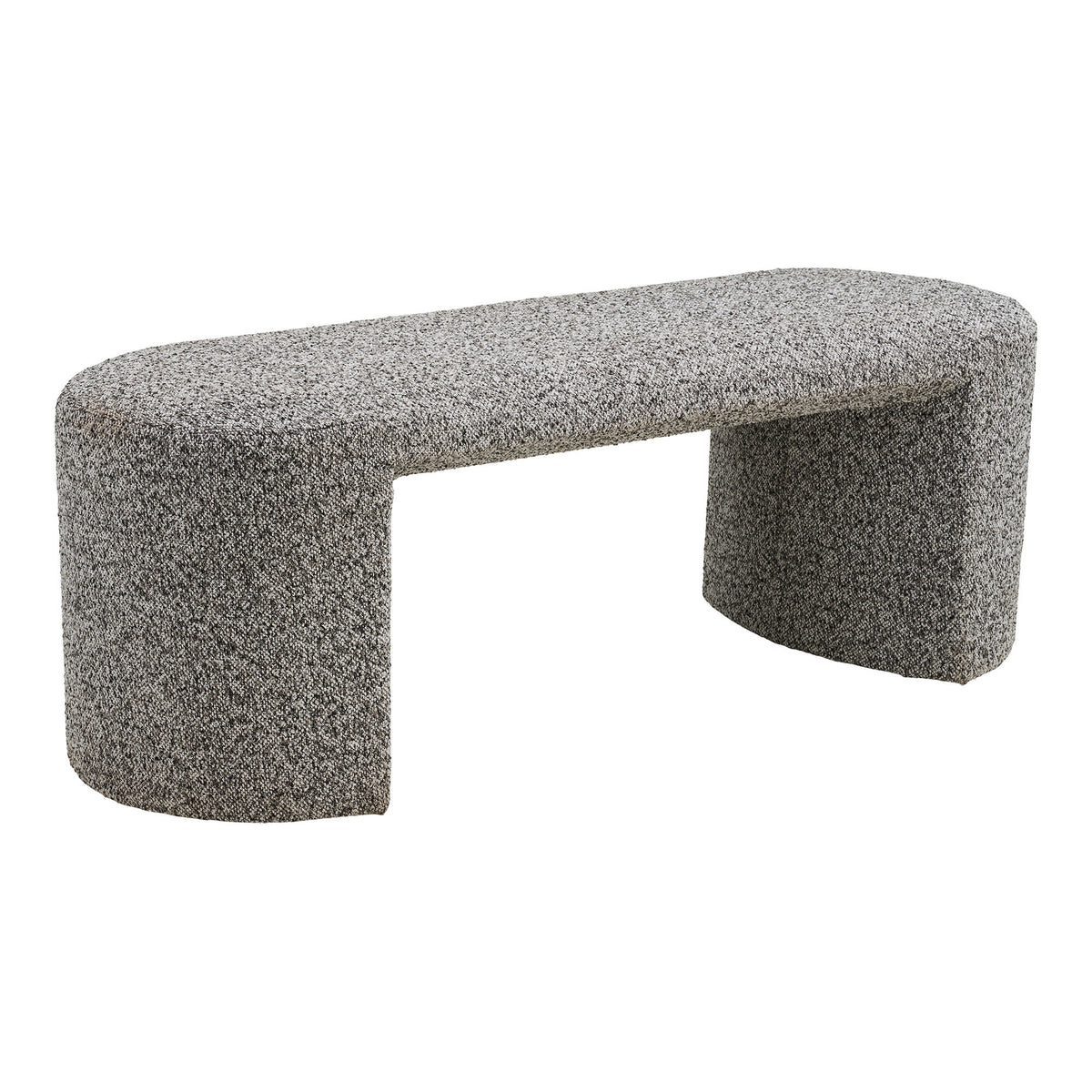 Cosmo Sitzbank – Bouclé Schwarz/Weiß, 120 × 45 × 44 cm von Luiva Living