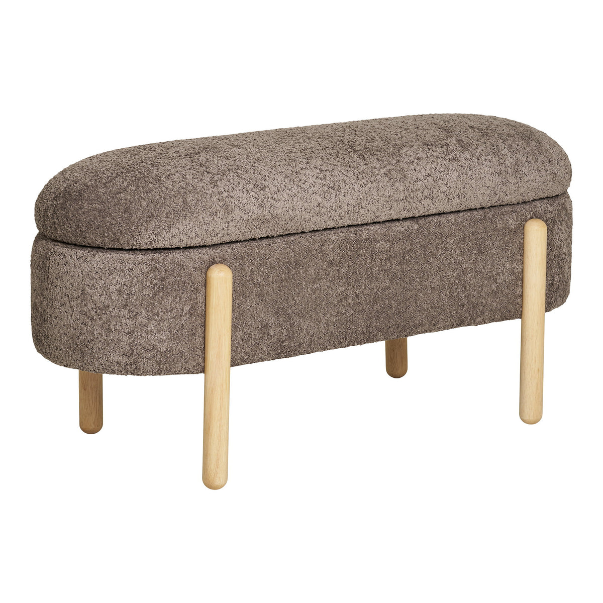 Max Sitzbank mit Stauraum – Braun/Natur, 97 × 40 × 48 cm – Ansicht 2