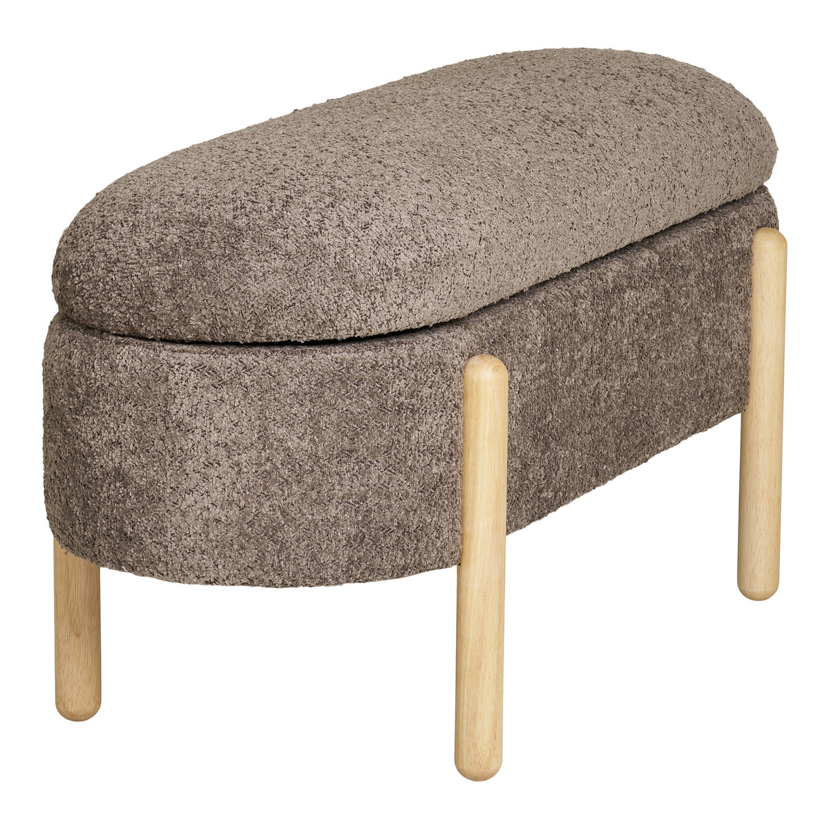 Max Sitzbank mit Stauraum – Braun/Natur, 97 × 40 × 48 cm – Ansicht 3