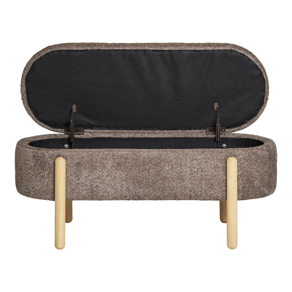 Max Sitzbank mit Stauraum – Braun/Natur, 97 × 40 × 48 cm – Ansicht 4