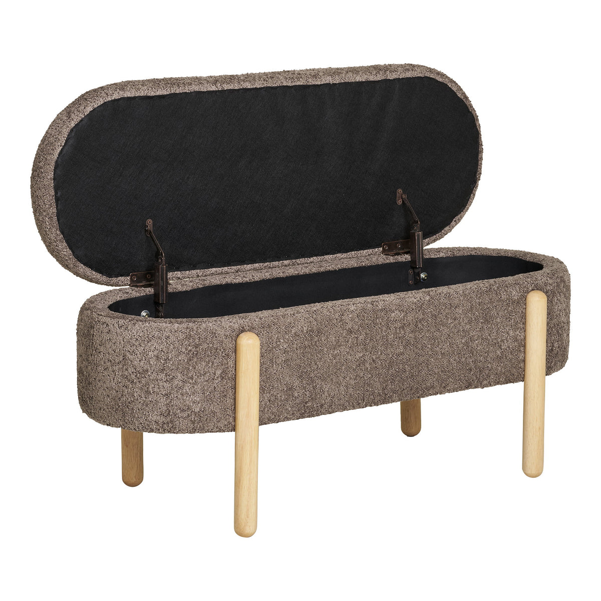 Max Sitzbank mit Stauraum – Braun/Natur, 97 × 40 × 48 cm – Ansicht 5