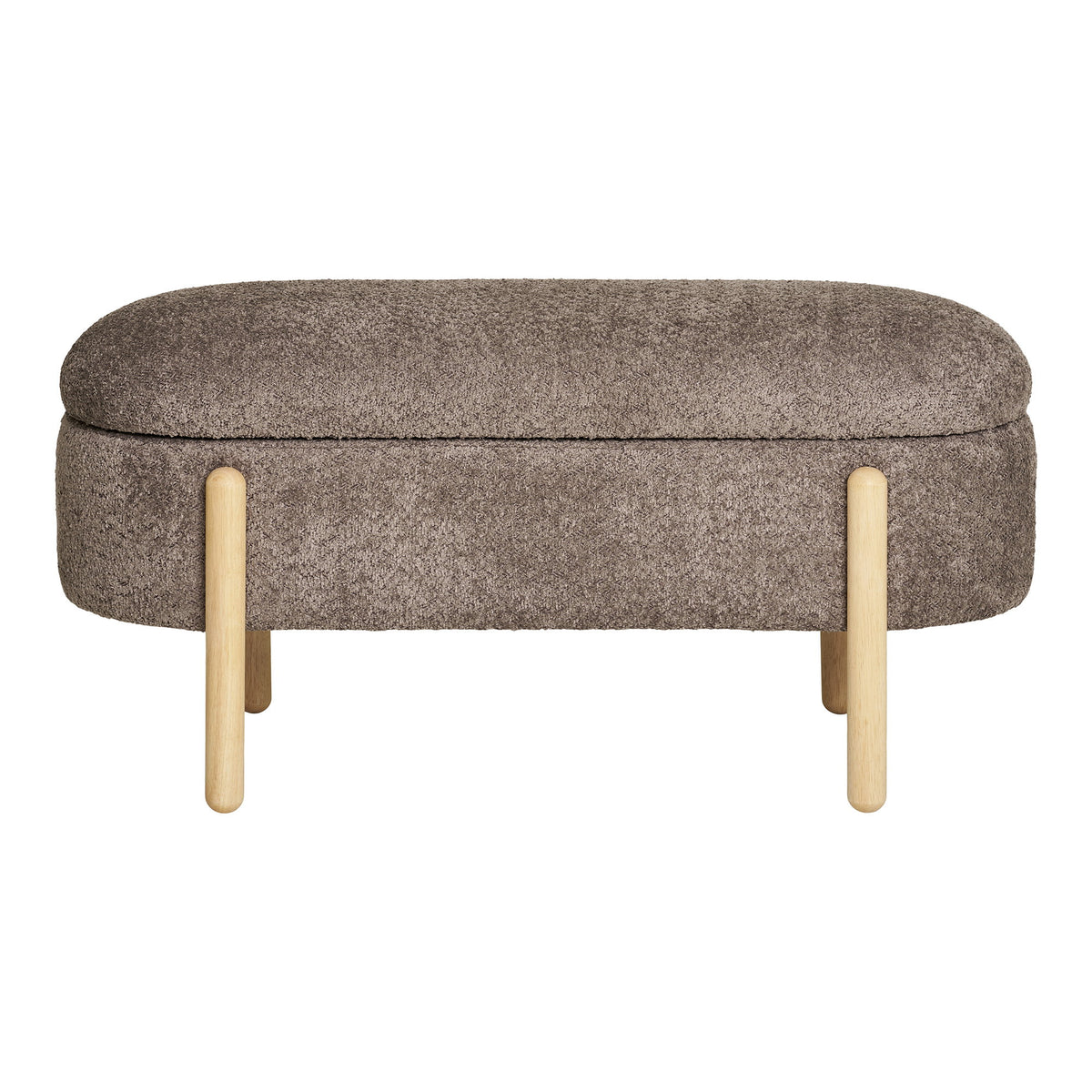 Max Sitzbank mit Stauraum – Braun/Natur, 97 × 40 × 48 cm von Luiva Living