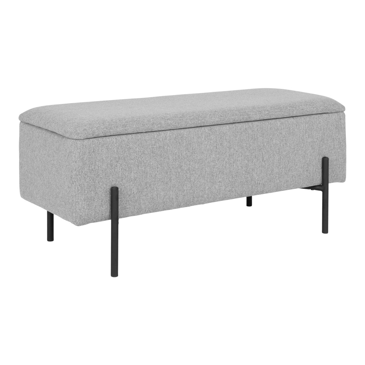 Sixten Sitzbank mit Stauraum – Hellgrau, 95 × 36,5 × 43 cm – Ansicht 2