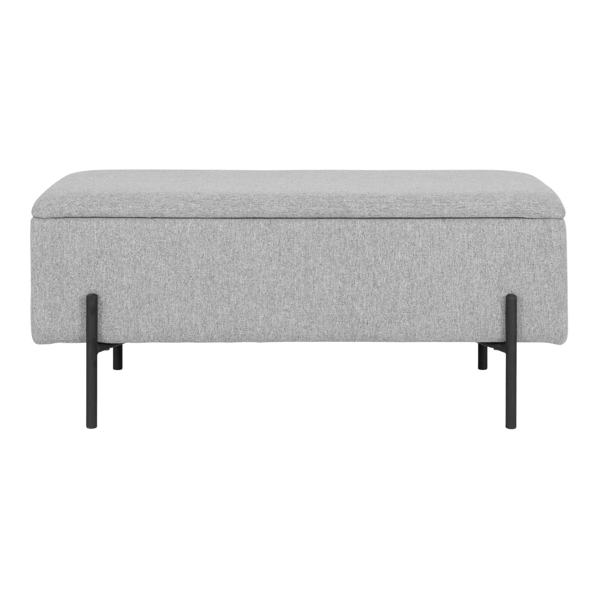 Sixten Sitzbank mit Stauraum – Hellgrau, 95 × 36,5 × 43 cm von Luiva Living