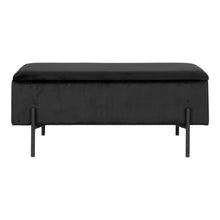 Sixten Sitzbank mit Stauraum – Samt Schwarz, 95 × 36,5 × 43 cm von Luiva Living