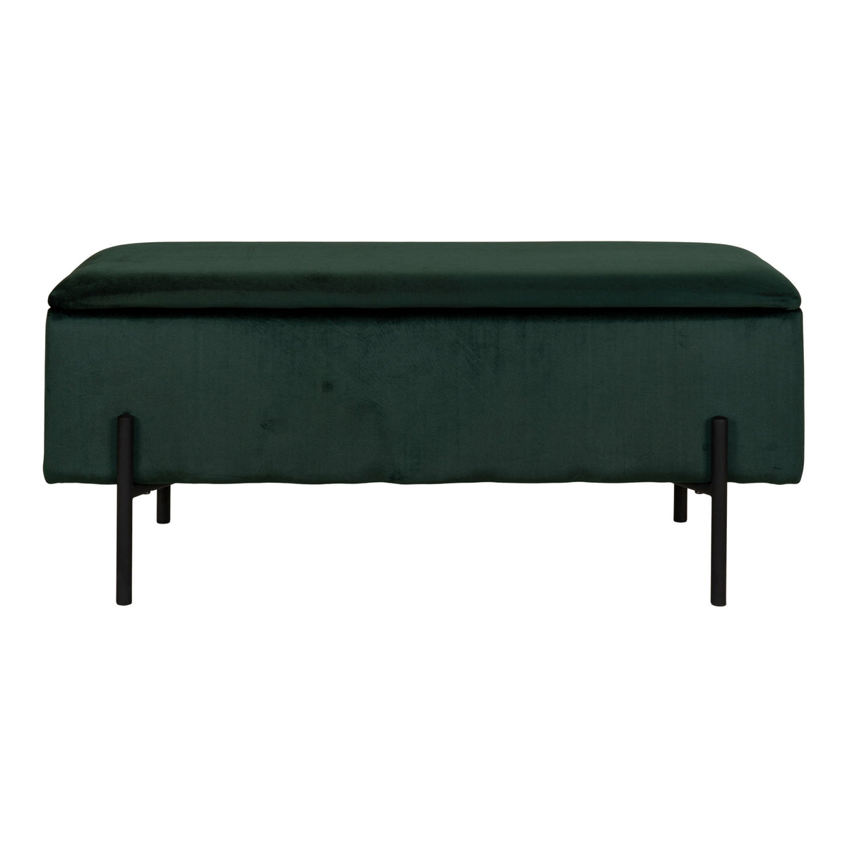Sixten Sitzbank mit Stauraum – Samt Grün, 95 × 36,5 × 43 cm von Luiva Living