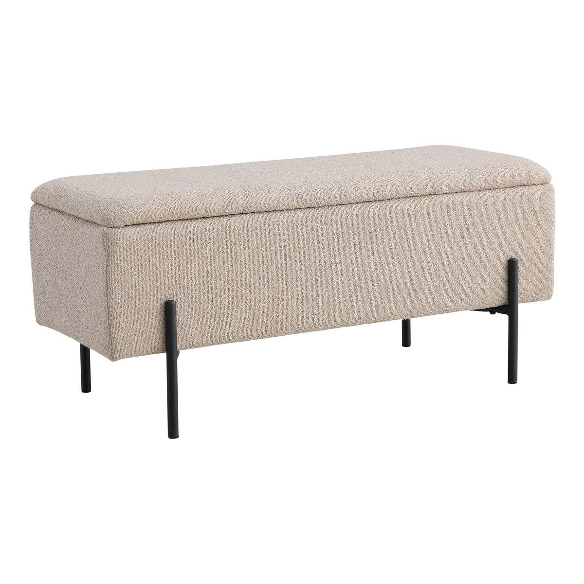 Sixten Sitzbank mit Stauraum – Bouclé Beige, 95 × 36,5 × 43 cm – Ansicht 2