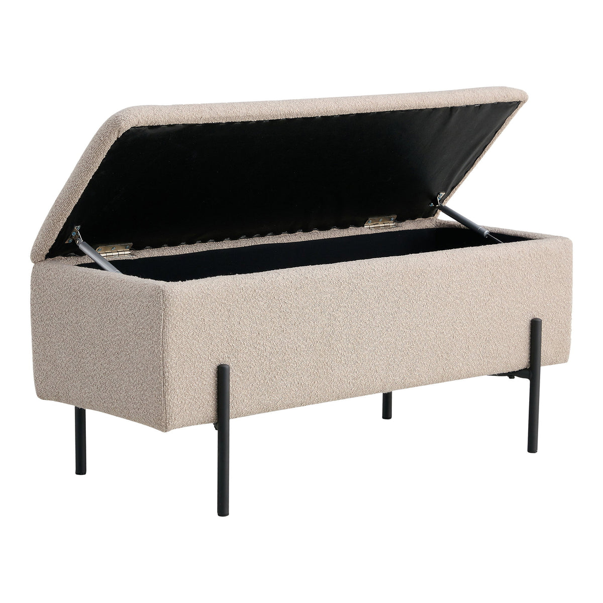 Sixten Sitzbank mit Stauraum – Bouclé Beige, 95 × 36,5 × 43 cm – Ansicht 3