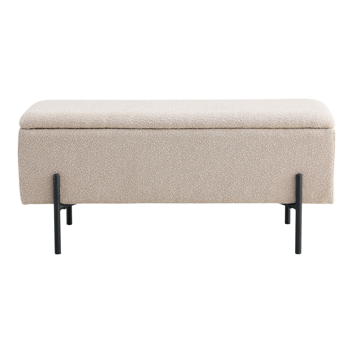 Sixten Sitzbank mit Stauraum – Bouclé Beige, 95 × 36,5 × 43 cm von Luiva Living