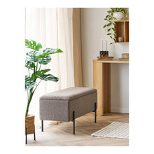 Sixten Sitzbank mit Stauraum – Bouclé Braun, 95 × 36,5 × 43 cm – Ansicht 7