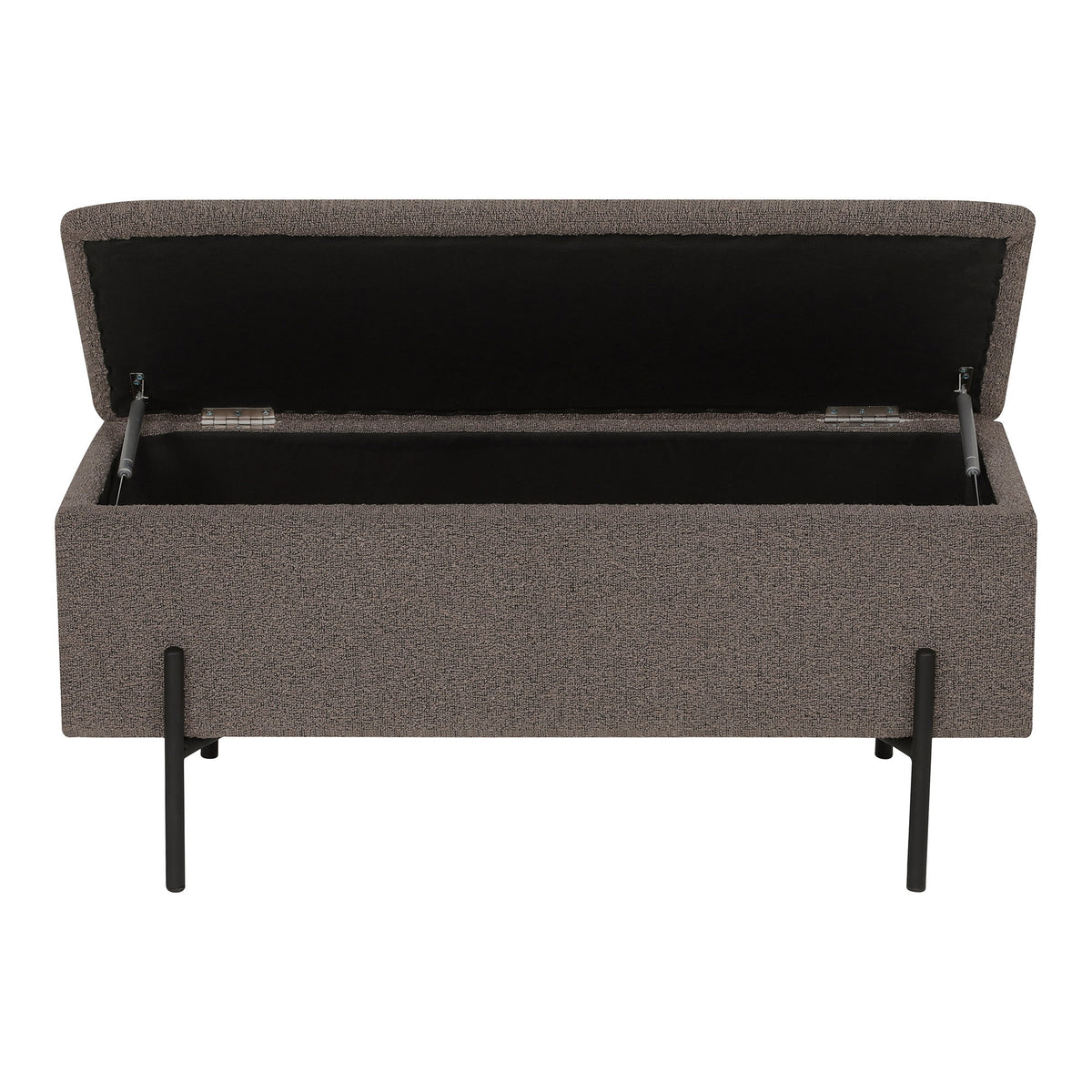 Sixten Sitzbank mit Stauraum – Bouclé Braun, 95 × 36,5 × 43 cm – Ansicht 2