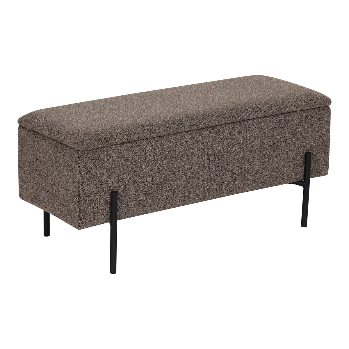 Sixten Sitzbank mit Stauraum – Bouclé Braun, 95 × 36,5 × 43 cm – Ansicht 3