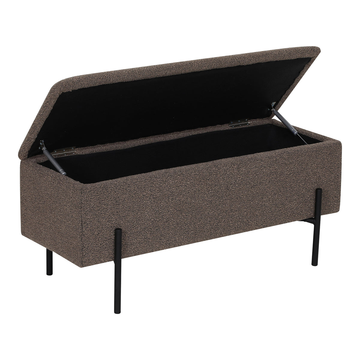 Sixten Sitzbank mit Stauraum – Bouclé Braun, 95 × 36,5 × 43 cm – Ansicht 4