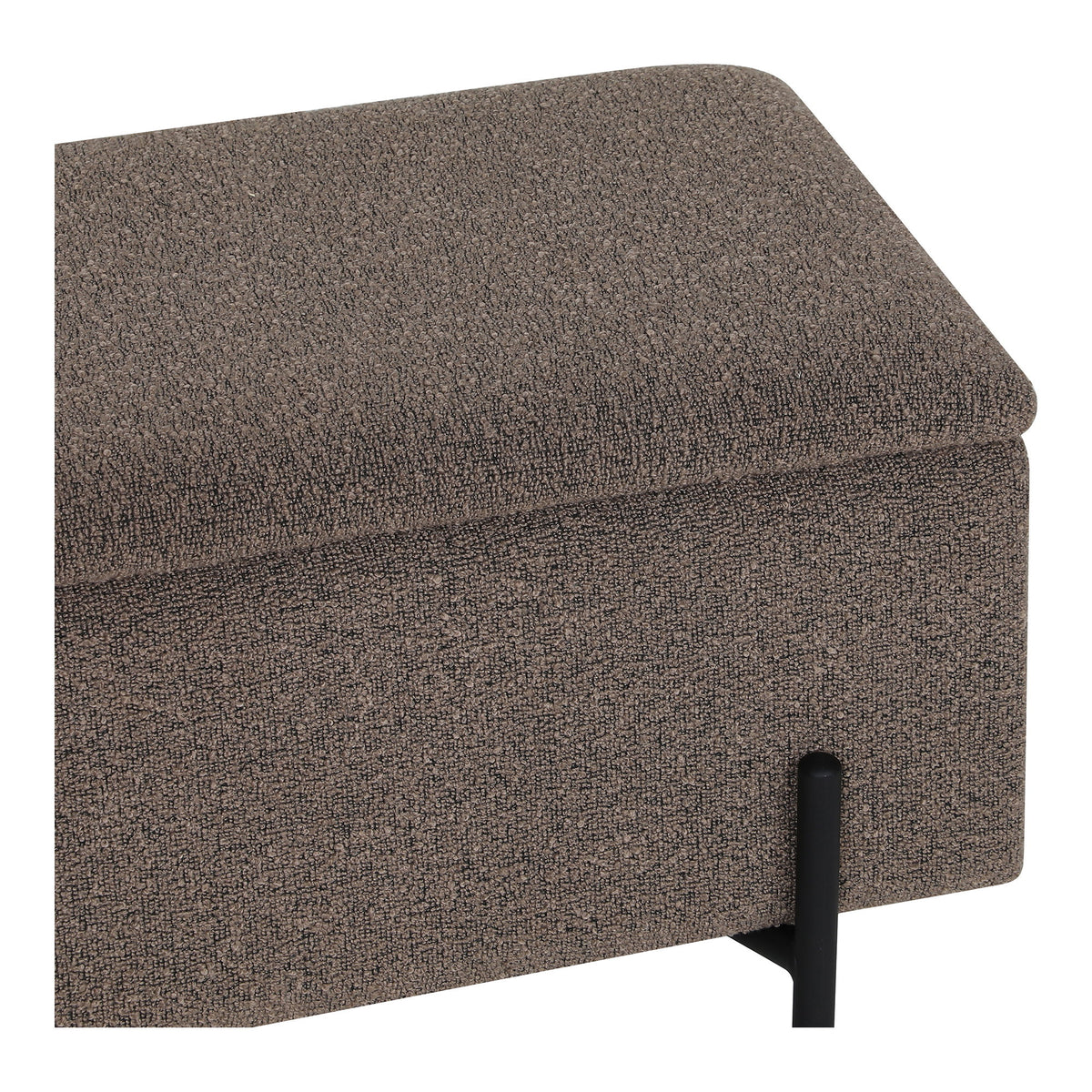 Sixten Sitzbank mit Stauraum – Bouclé Braun, 95 × 36,5 × 43 cm – Ansicht 6