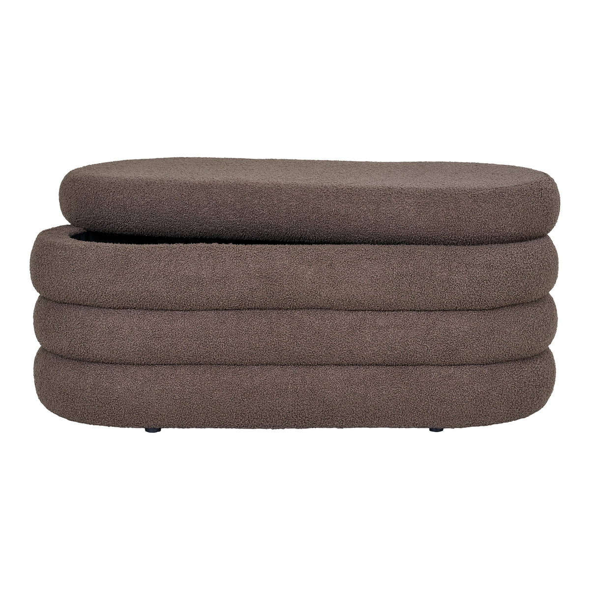 Philine Sitzbank mit Stauraum – Teddystoff Braun, 103 × 45 × 44 cm – Ansicht 2