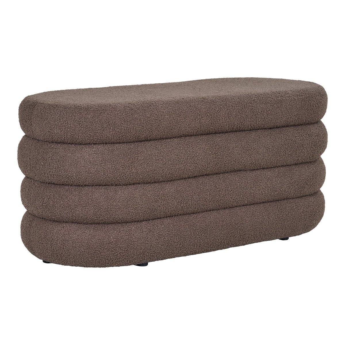Philine Sitzbank mit Stauraum – Teddystoff Braun, 103 × 45 × 44 cm – Ansicht 3