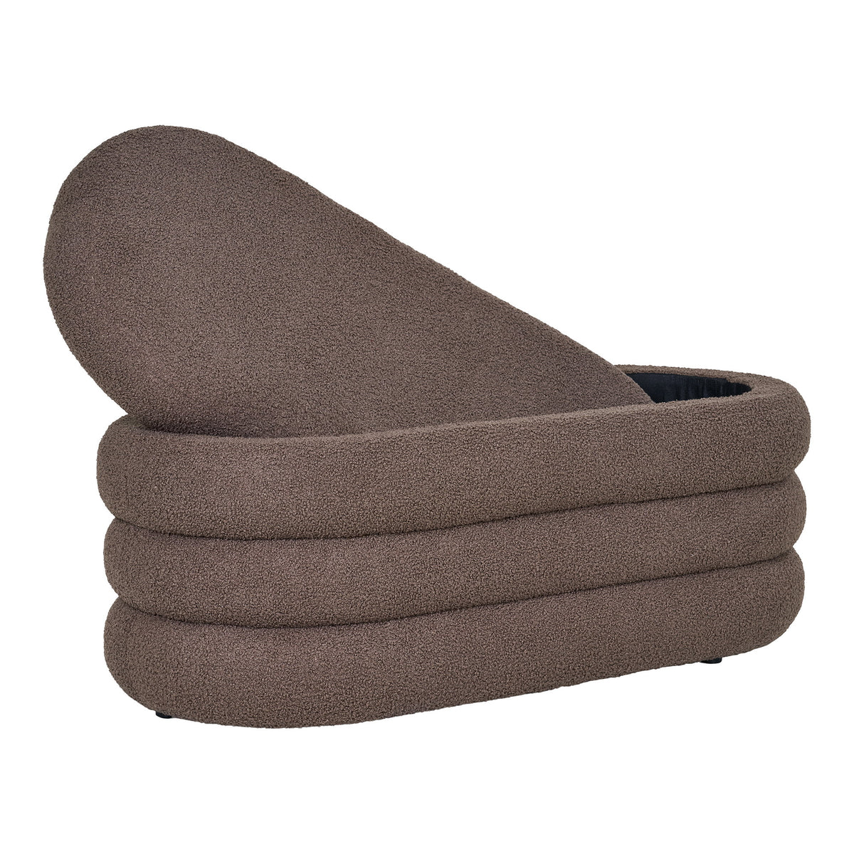 Philine Sitzbank mit Stauraum – Teddystoff Braun, 103 × 45 × 44 cm – Ansicht 5