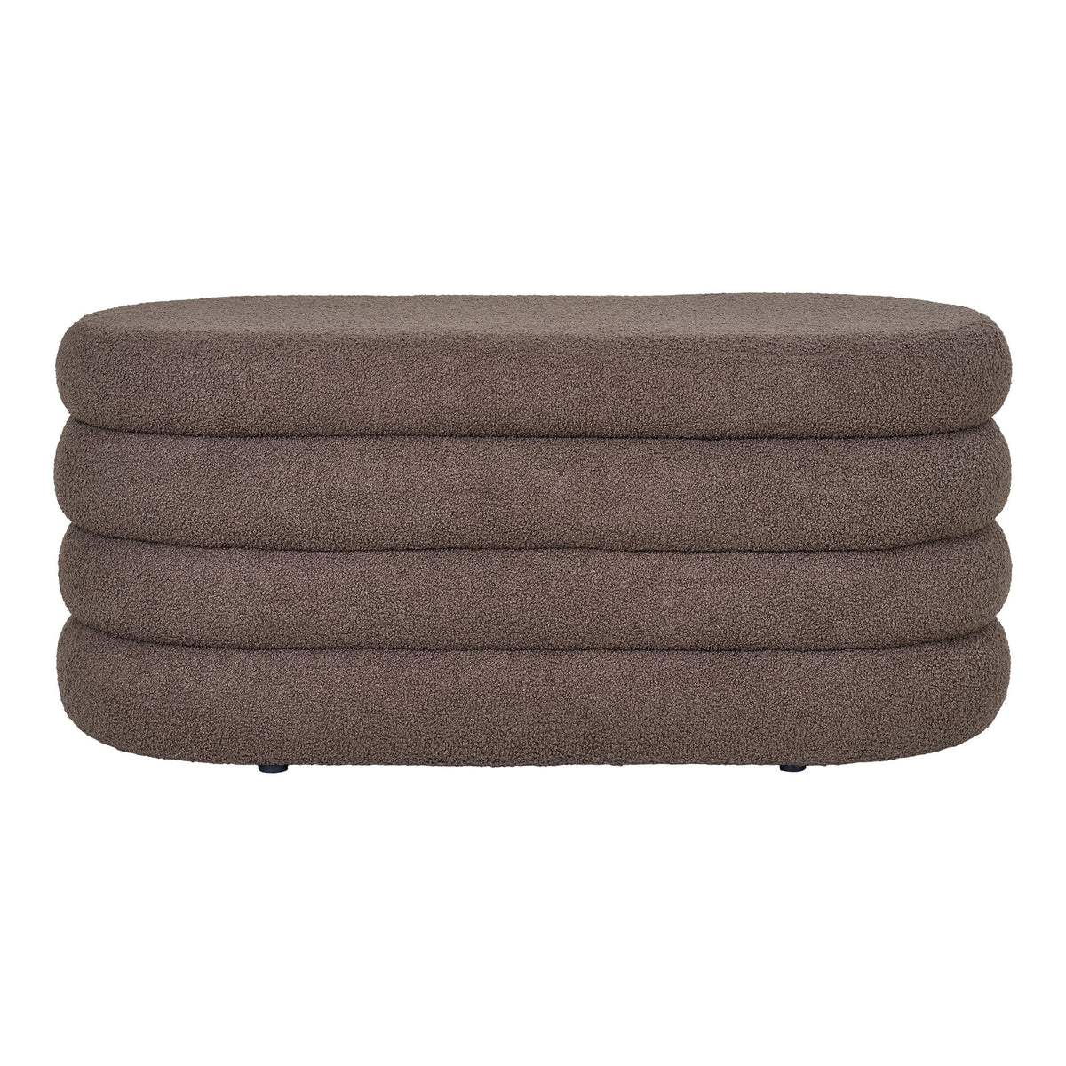 Philine Sitzbank mit Stauraum – Teddystoff Braun, 103 × 45 × 44 cm von Luiva Living